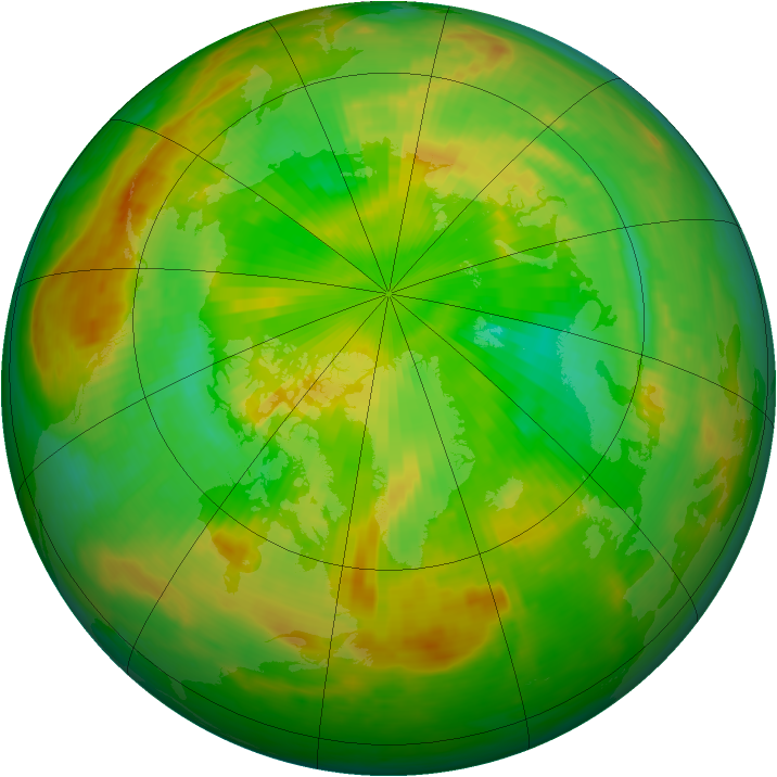 Arctic ozone map for 14 June 1989